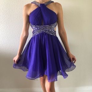 Homecoming/Prom Purple beaded dress